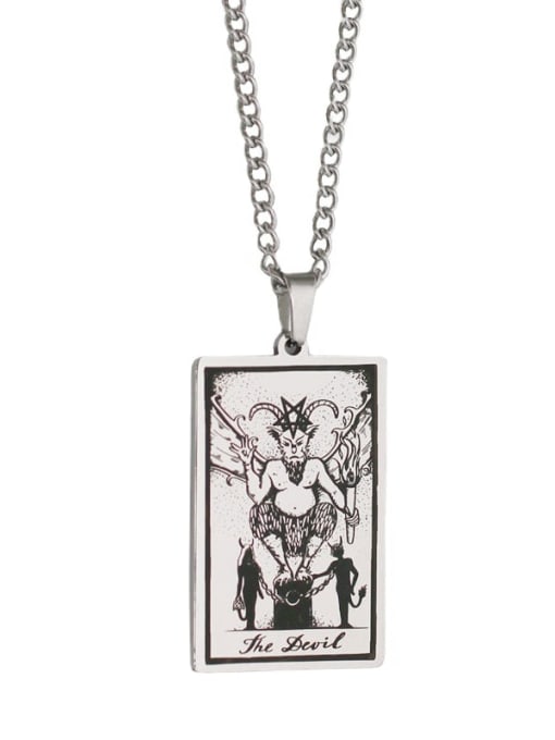 M&J The Devil's Tarot hip hop stainless steel titanium steel necklace 3