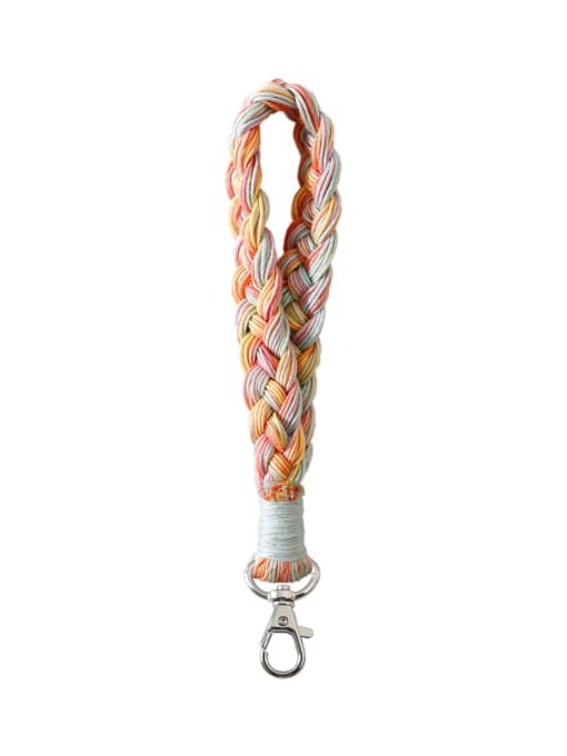 K68404 red color Handwoven Colorful Vintage Rainbow Wrist Strap Keychain