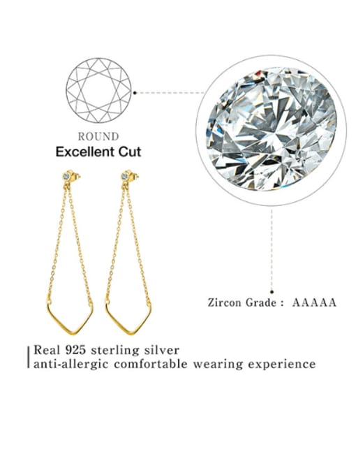 LOLUS 925 Sterling Silver Cubic Zirconia Tassel Minimalist Threader Earring 4