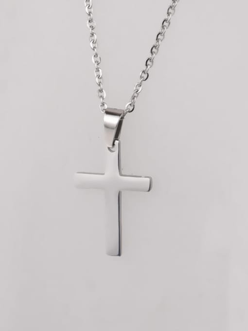 Steel 14x21 Stainless steel Cross Minimalist Necklace