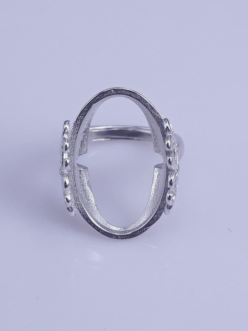 Supply 925 Sterling Silver 18K White Gold Plated Geometric Ring Setting Stone size: 15*25mm 0