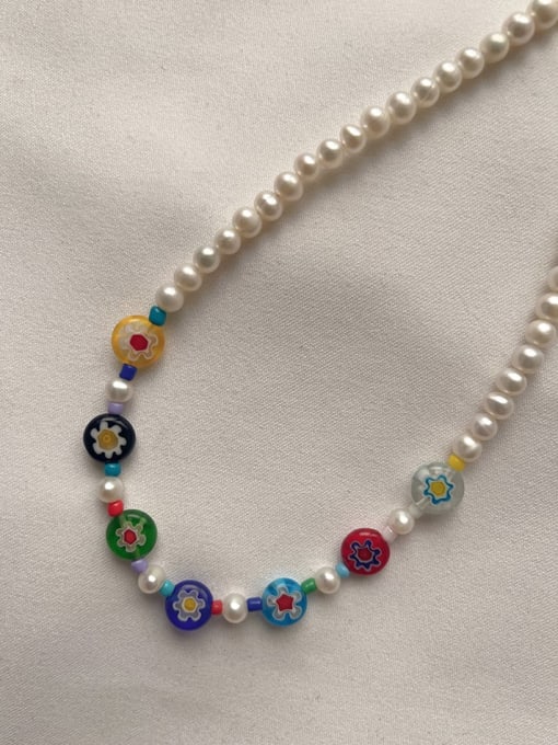 W.BEADS Freshwater Pearl Multi Color Irregular Bohemia   Handmade Beading  Necklace 3
