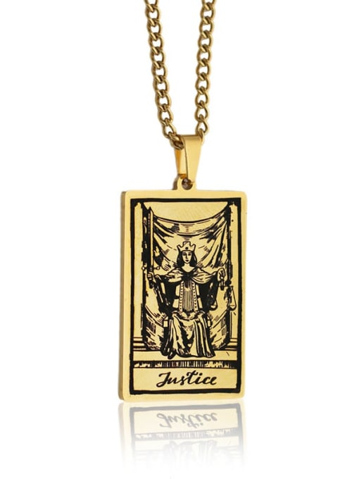 golden Justice's Tarot hip hop stainless steel titanium steel necklace