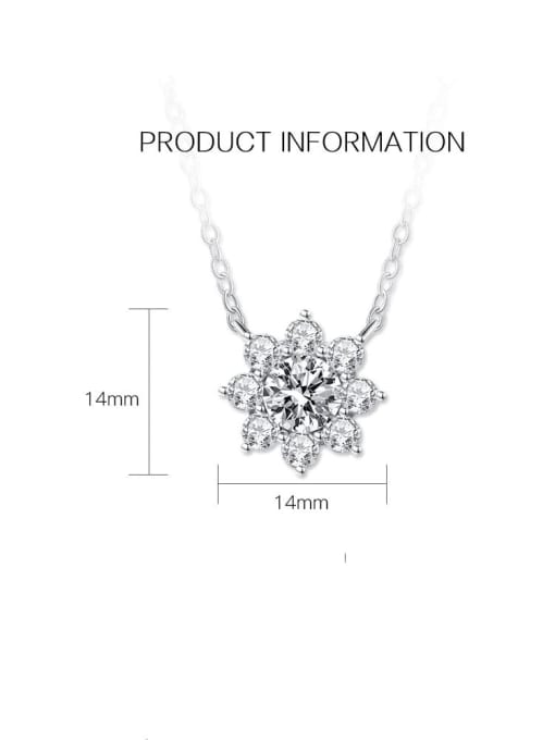 A&T Jewelry 925 Sterling Silver High Carbon Diamond White Flower Dainty Necklace 2