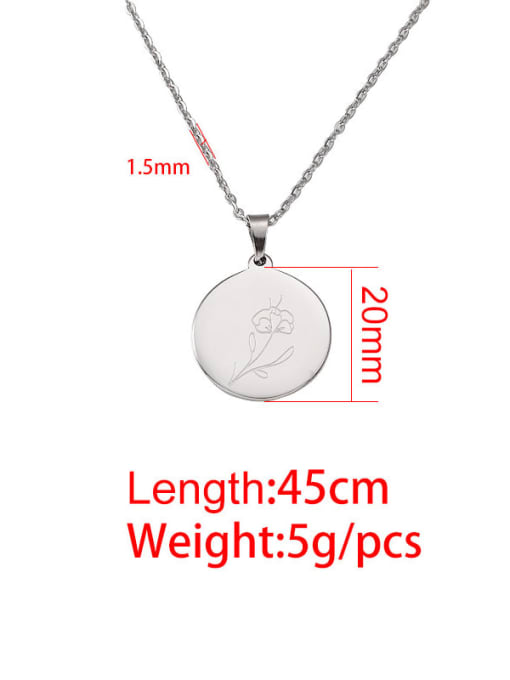 MEN PO Stainless steel Flower Minimalist Necklace 4