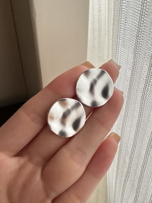 6ES11 Silver 925 Sterling Silver Geometric Vintage Stud Earring