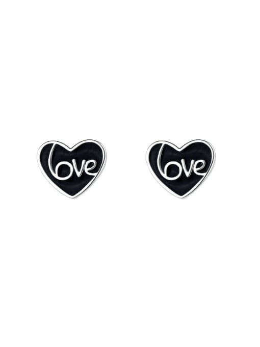 B model 010R is approximately 0.98 grams 925 Sterling Silver Enamel Heart Vintage Stud Earring