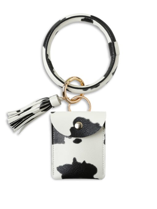 Cow k68198 Alloy Leather Coin purse Hand Ring Key Chain