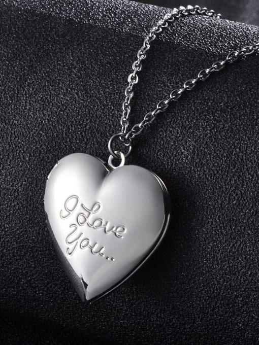 Steel color Stainless steel Heart Trend Necklace