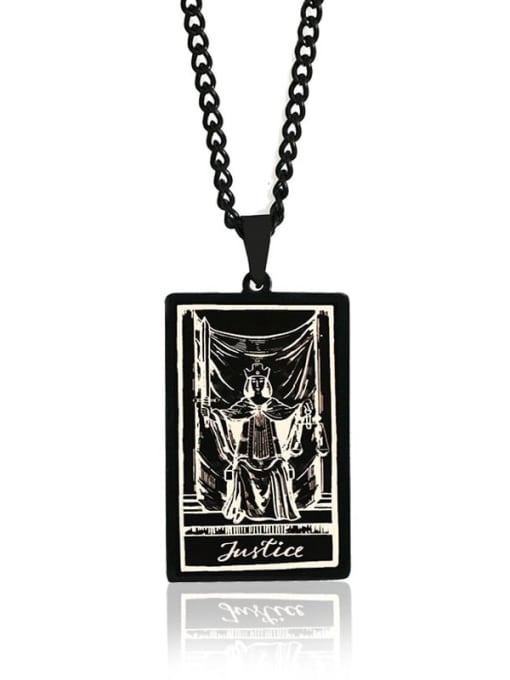 black Justice's Tarot hip hop stainless steel titanium steel necklace