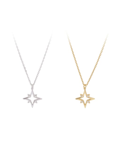 Jewel-Silver 925 Sterling Silver Star Minimalist Necklace 0