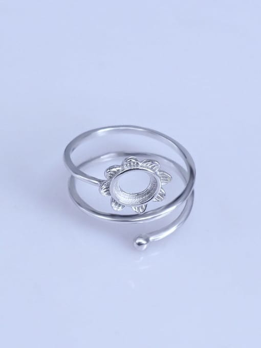 Supply 925 Sterling Silver 18K White Gold Plated Round Ring Setting Stone size: 6*6mm