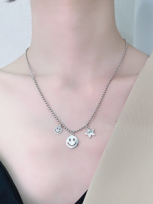 TAIS 925 Sterling Silver Smiley Vintage Necklace 1