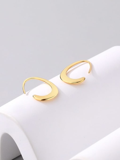 E2499 Gold 925 Sterling Silver Geometric Minimalist Hook Earring