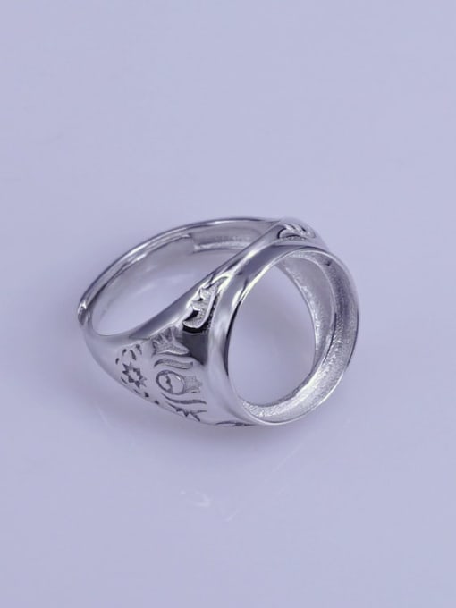 Supply 925 Sterling Silver 18K White Gold Plated Geometric Ring Setting Stone size: 14*14mm 2
