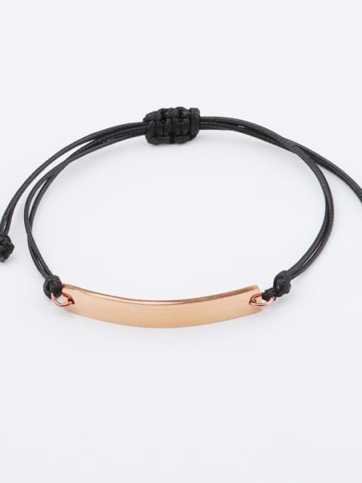 rose gold Stainless steel Geometric Weave Minimalist Adjustable Bracelet