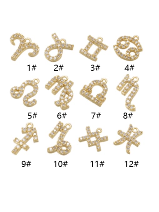 KOKO Brass Cubic Zirconia Gold Zodiac Pendant 1