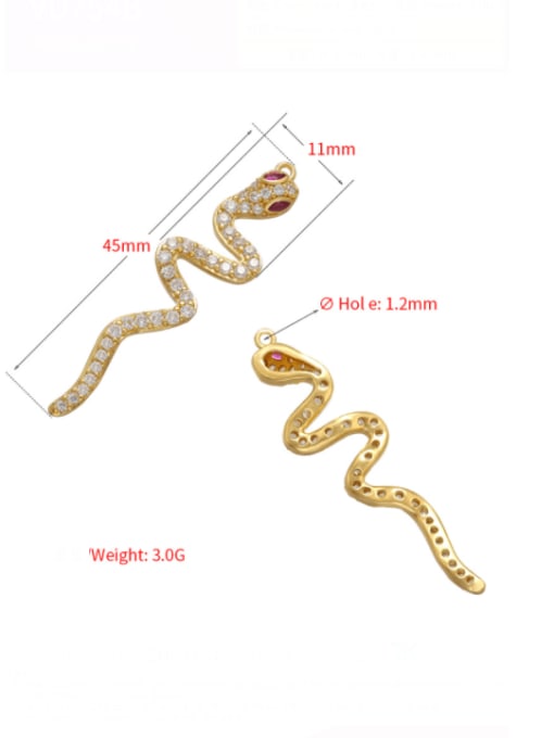 KOKO Brass Cubic Zirconia Micro Inlay Snake Pendant 2