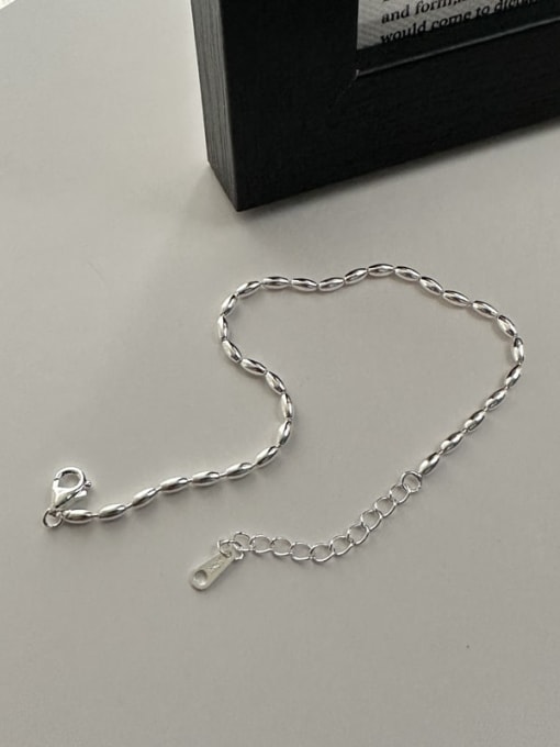 Rice grain bracelet 925 Sterling Silver Geometric Minimalist Link Bracelet