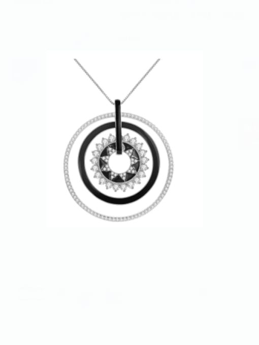 ZXI-SILVER JEWELRY 925 Sterling Silver Garnet Geometric Dainty Necklace 2