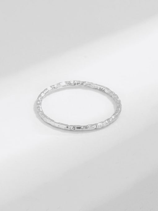 silvery 925 Sterling Silver Geometric Minimalist Band Ring