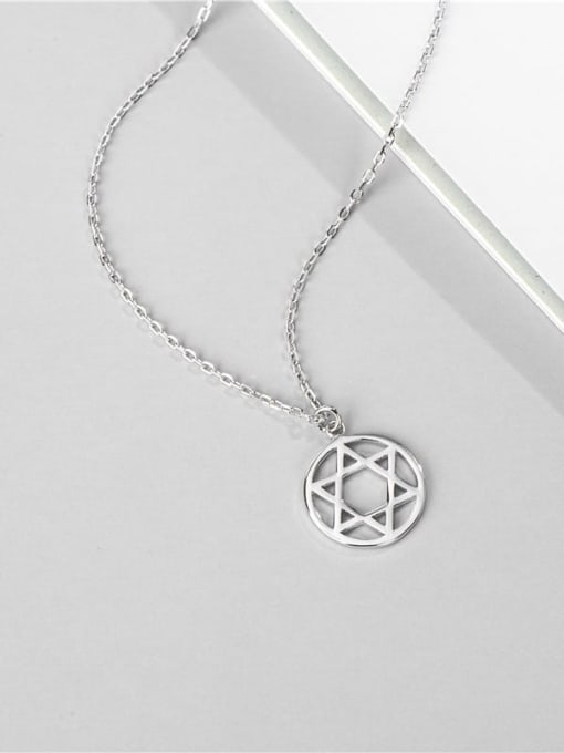 Six pointed star necklace 925 Sterling Silver Hollow Star Minimalist Necklace