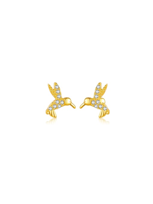 MZ- Silver 925 Sterling Silver Cubic Zirconia Rabbit Dainty Stud Earring 0