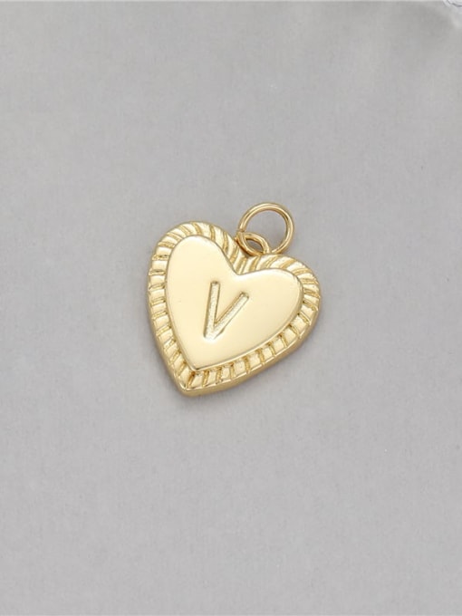 H 10533 Brass Minimalist Heart DIY Pendant