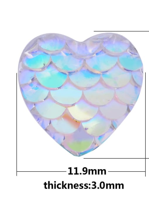 FTime Multicolor Resin Heart Charm Diameter : 11.8 mm 2