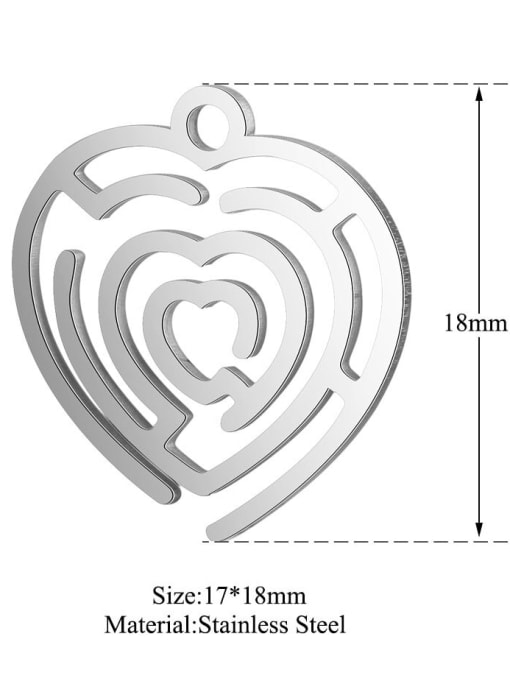 FTime Stainless steel Heart Charm Height : 17 mm , Width: 18 mm 1