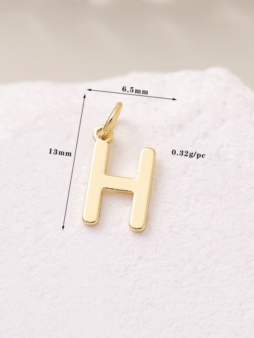 14 K gold H 11365 Brass Minimalist English  Letter  Pendant