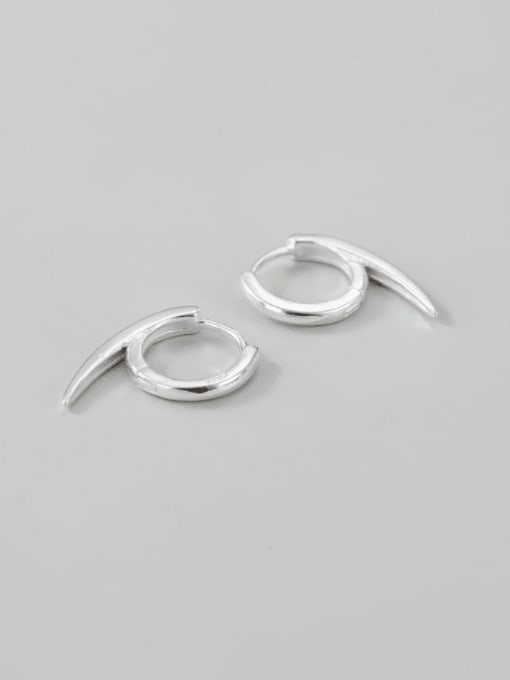 ARTTI 925 Sterling Silver Smooth Simple Pointed Tail Ear Ring 0