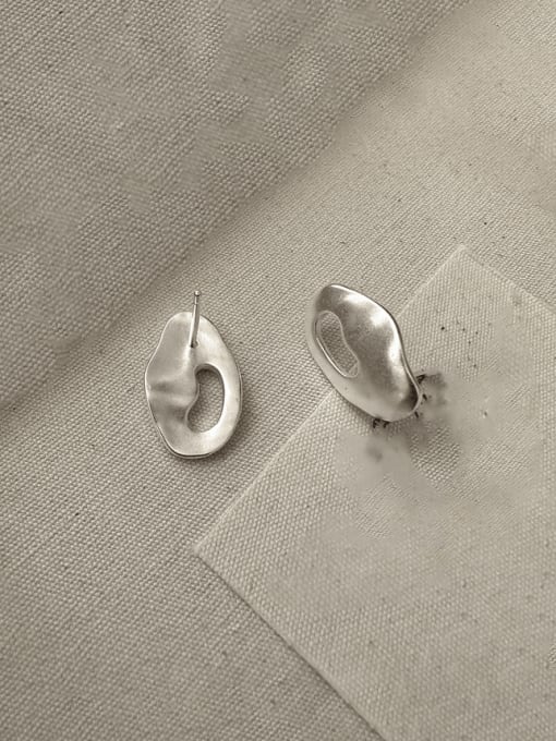 17ES32 Silver 925 Sterling Silver Geometric Vintage Stud Earring