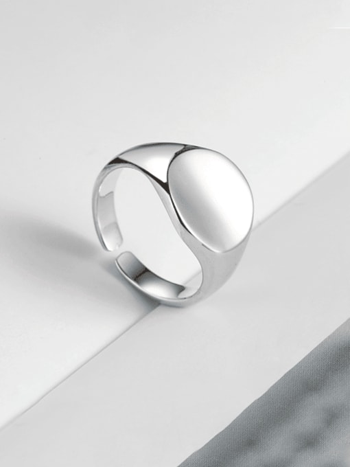 platinum 925 Sterling Silver Geometric Minimalist Band Ring