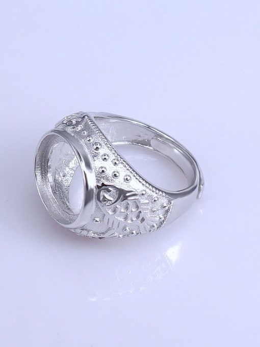 Supply 925 Sterling Silver 18K White Gold Plated Geometric Ring Setting Stone size: 12*14mm 1