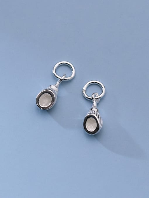 FAN S925 Silver Plain  Small Conch Shell Bracelet Necklace Pendant 1