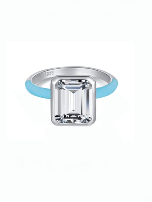 STL-Silver Jewelry 925 Sterling Silver Enamel 5A Cubic Zirconia Geometric Minimalist Band Ring 3
