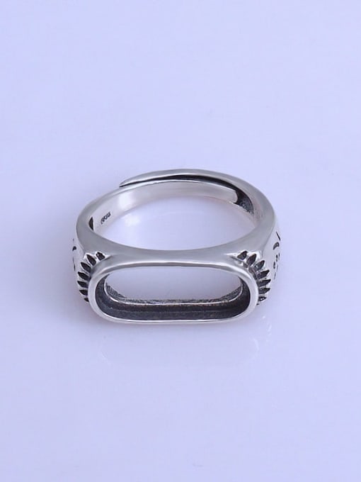 Supply 925 Sterling Silver Geometric Ring Setting Stone size: 6.5*16.5mm 0