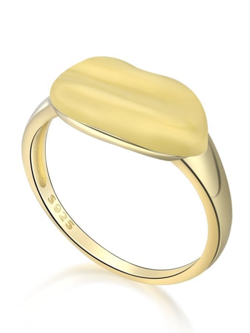 Golden yellow AY120214 925 Sterling Silver Enamel Mouth Minimalist Band Ring