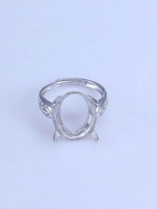 Supply 925 Sterling Silver 18K White Gold Plated Geometric Ring Setting Stone size: 9*11 10*14 13*17 15*20MM 0