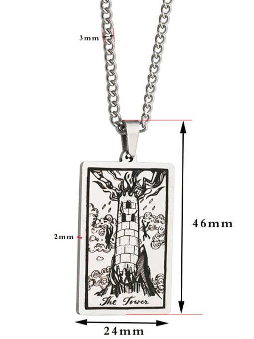 M&J The Tower's Tarot hip hop stainless steel titanium steel necklace 1
