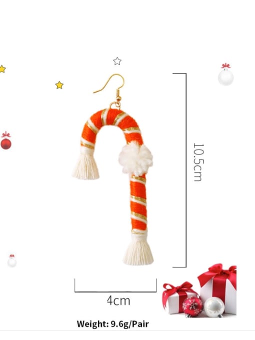 JMI Cotton Rope +Tassel Christmas Bossian Style Hand-Woven Earrings 3