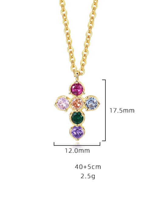 A2410 Gold 925 Sterling Silver Cubic Zirconia Geometric Minimalist Necklace