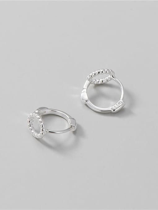 silver 925 Sterling Silver Geometric Minimalist Huggie Earring