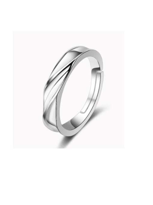 men platinum 925 Sterling Silver Geometric Minimalist Band Ring
