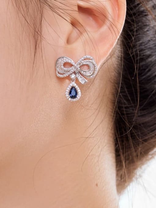 STL-Silver Jewelry 925 Sterling Silver Cubic Zirconia Butterfly Dainty Drop Earring 2