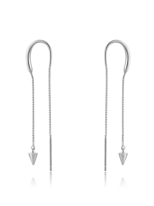 platinum 925 Sterling Silver Tassel Trend Threader Earring