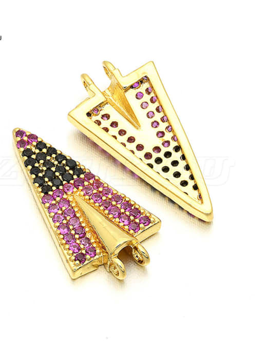 golden Brass Micro Inlay Triangle Personality Accessory