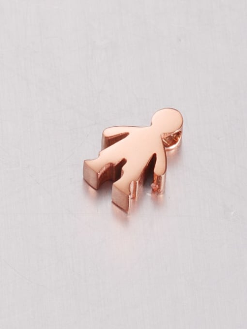 rose gold Stainless Steel Little Boy Small Bead Pendant