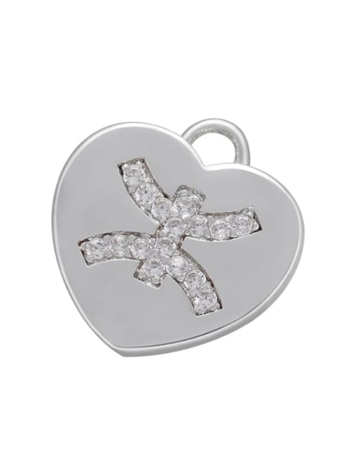 White Gold Pisces Micro-set heart-shaped pie zodiac inlaid jewelry accessories